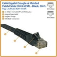 thumbnail image 4 of Tripp Lite 50ft Cat6 Gigabit Snagless Molded Patch Cable RJ45 M/M Black 50', 4 of 5