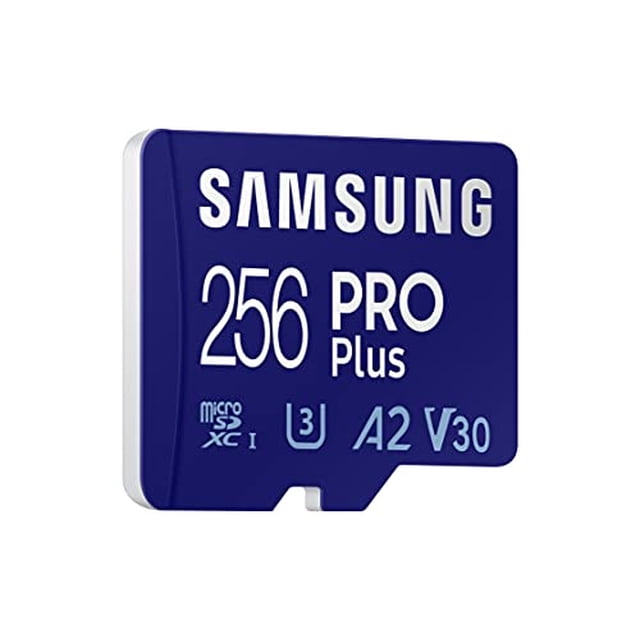 SAMSUNG PRO Plus + Adaptador 256GB microSDXC Hasta 160MB/s UHS-I, U3, A2, V30, Full HD & 4K UHD Memory Card para Smartphones Android, Tablets, Go Pro y DJI Drone (MB-MD256KA/AM)