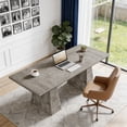 thumbnail image 2 of Fnova 63" Home Office Computer Desk, Gray Modern Executive Desk, Writing Desk, Easy to Assemble, 2 of 17