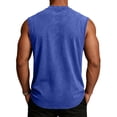 thumbnail image 4 of Zimjoy Men's Vintage Washed Cotton Sleeveless Tank Top Summer Crew Neck Muscle Shirt for Gym Workout Casual Streetwear Royal Blue 2XL, 4 of 6