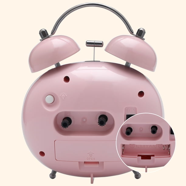 Unique Bargains Egg Shape Loud Dual Bell Alarm Clock Orange 4.5