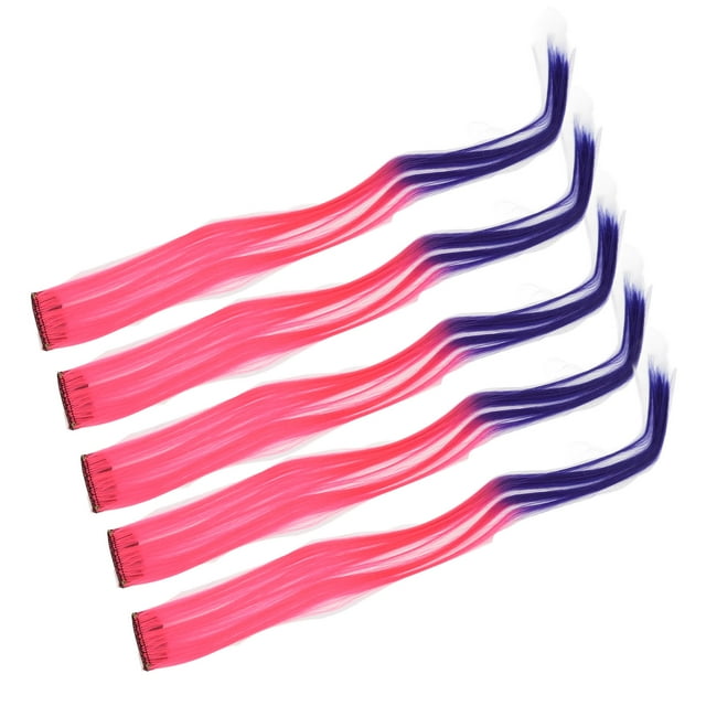Highlights Postiche, Longue 10 Pcs Postiche Colorée Droite à la Mode pour Filles pour Événements Cosplay Rose Violet