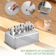thumbnail image 7 of Enclosed Stainless Steel Cat Litter Box with Lid, Deep Pan Cat Litter Box with Scoop, Odor-Controlled Cat Toilet for Indoor Cats, 7 of 7