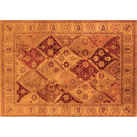 Ahgly Company Indoor Rectangle Oriental Orange Industrial Area Rugs, 2' x 3'