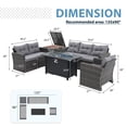 thumbnail image 6 of JOIVI 8 Pcs Patio Conversation Set with 45" 50000 BTU Fire Pit Table, Outdoor Furniture Rattan Wicker Patio Sectional Sofa Set with Storage Box, Gray, 6 of 13