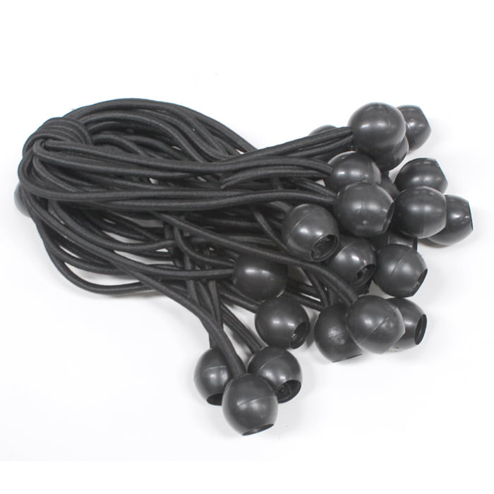 Lot of 100 pc 8 Heavy Duty Large Ball Bungee to hold canopies Black 
