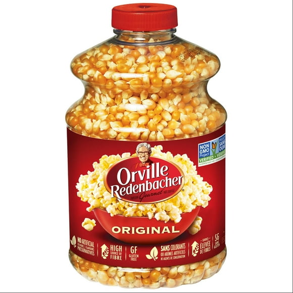 Orville Redenbacher Original Kernel Popcorn, 850 g, Non-GMO, whole grain kernel popcorn with a high source of fibre and gluten free