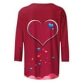 thumbnail image 5 of Valentines Day Shirts Women Plus Size Cute Striped 3/4 Sleeve Shirt Crewneck Tops Nautical Tshirts, 5 of 5