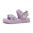thumbnail image 5 of Staki Girls Sandals Summer Shoes Open Toe Elastic Back Strap Sandals Flat for Little Kids Big Kids Purple,1.5 Big Kid, 5 of 9