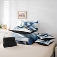 thumbnail image 6 of Homewish Blue Watercolor Swirl 7-Piece Twin Bedding,Classic Contemporary Bedding Comforter Set,Black Reversible, 6 of 8