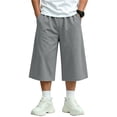 thumbnail image 2 of ZACPNCV Boys Girls Capri Sweatpants Elastic Waist Drawstring Lounge Capris Wide Leg Cropped Pants with Pockets Workout Joggers 9-10Years Gray, 2 of 9