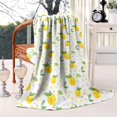 thumbnail image 2 of Small Yellow Lemon Fruits GreenLeaves Pattern Blanket,Comfortable Soft Flannel Throw Blanket,All Season,Warm Lightweight Blankets for Sofa Bed Couch Living Room Chair,60"x80", 2 of 4