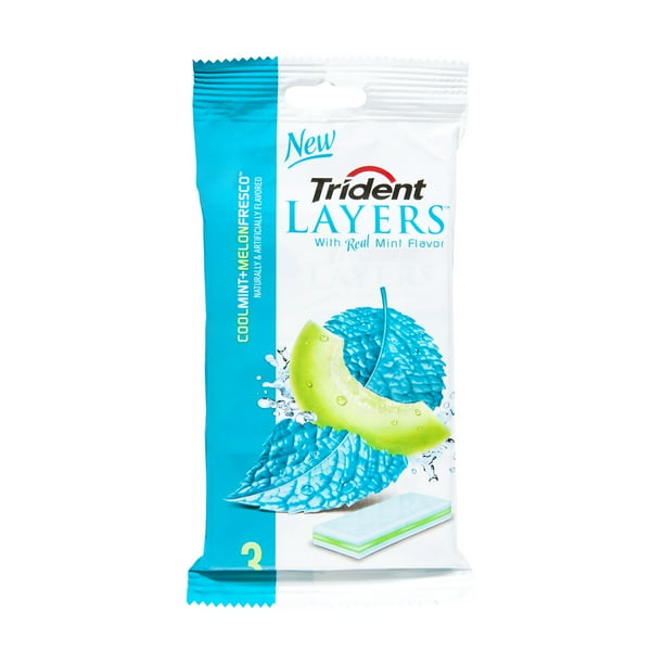 Trident Layers Cool Mint & Melon Freshco Flavor Gum, 14 Pieces, 3 Count