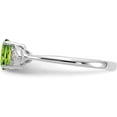 thumbnail image 3 of Solid 14k White Gold Peridot and Diamond Ring - Ring Size 7.0-2.2gm, 3 of 8