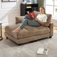 thumbnail image 6 of Sleeper Sofa Couch Bed, Oversized Chaise Lounge Chair Cozy Cloud Couch (Brown), 6 of 11