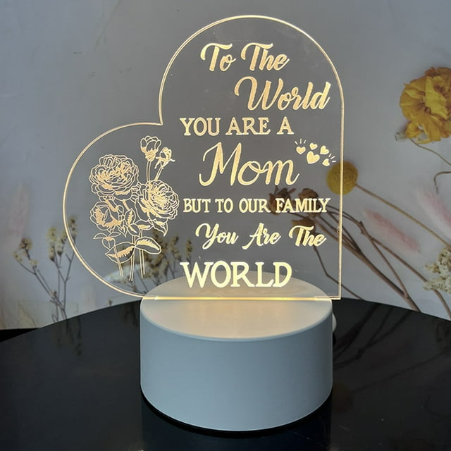 yeacher Heart-Shaped 3D USB Night Light for Mother's Day, Valentine's, or Gifts, Multicolor Button Switch, Compact & Portable Design
