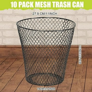 Black round garbage basket