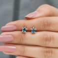 thumbnail image 5 of Turtle Stud Earrings with London Blue Topaz for Womens Day - AAA Grade, 10K White Gold, 5 of 7