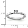 thumbnail image 5 of Sterling Silver Rhodium Plated Polished Diamond Square Shape Ring QR6795, 5 of 6