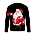thumbnail image 5 of IROINNID Christmas Long Sleeve Shirt for Men Funny Xmas Print Crewneck Holiday Vacation Tops Gift for Men,Black, 5 of 5
