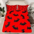 thumbnail image 2 of Manfei Boys Happy Halloween Twin Bed Sets,Trick Or Treat Fitted Sheets,Black Bats Flat Sheet For Teens,Ultra Soft Home Decor,3pcs, 2 of 7