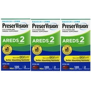 3 Pack - PreserVision AREDS 2 Vitamin - Mineral Supplement, Soft Gels 120 Each