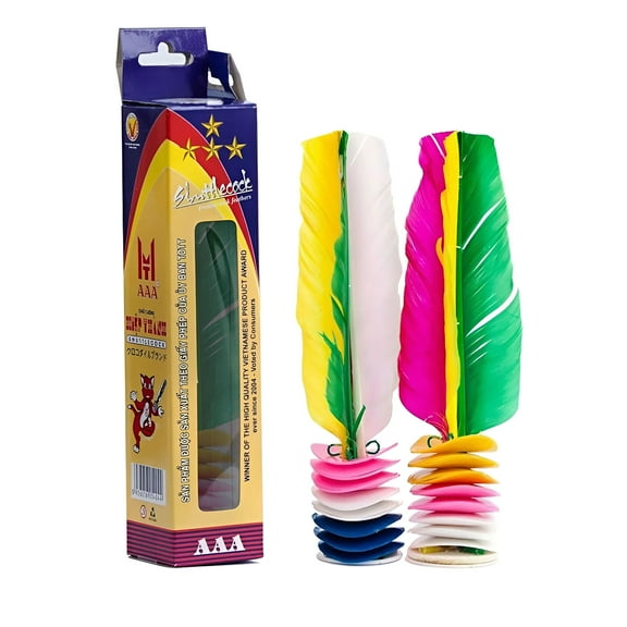 2PCS Jianzi Shuttlecock Kick Da CAU Shuttlecock Colorful Vietnamese Jianzi Shuttlecock Feather Foot for Improving Leg Muscle Strength and Body Flexibility Sports Indoor Outdoor