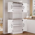 thumbnail image 5 of DIYART 71" Tall Pantry Cabinet with Charging Station, Farmhouse Kitchen Hutch with Adjustable Shelves, Modern Kitchen Pantry Storage Cabinet for Dinning Room & Living Room, Antique White, 5 of 7