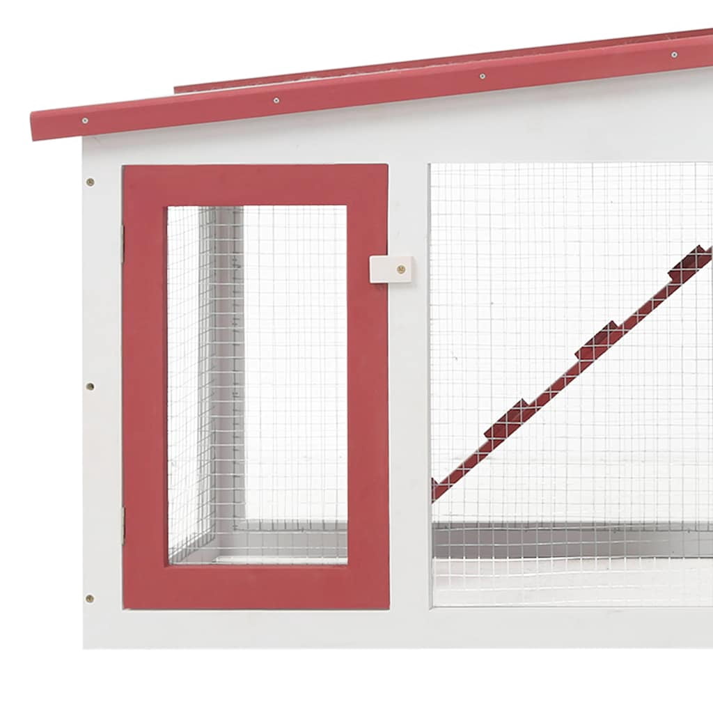 vidaXL Outdoor Large Rabbit Hutch Brown and White 80.3"x17.7"x33.5" Wood