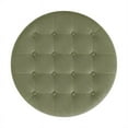 thumbnail image 5 of HomePop Large Round Button Tufted Storage Ottoman, Light Sage Green Velvet, 5 of 8