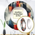 thumbnail image 4 of Designart "Wall Pattern With Grey Cubic Stripes" Striped Round Mirror Wall Decor Modern - Large Grey Round Bathroom Mirror - Round Mirror - 23" x 23", 4 of 7