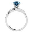thumbnail image 2 of AoneJewelry Blue & White Diamond 1.10 Carat Solitaire Style Engagement Ring In 14K White Solid Gold, 2 of 5