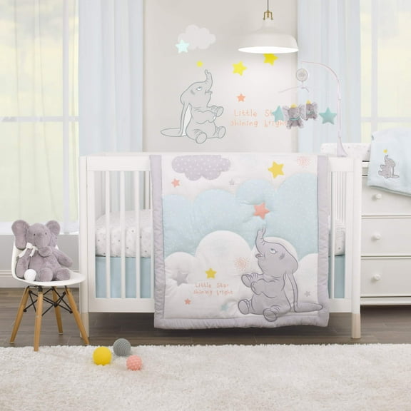Disney Dumbo Shine Bright Lil Star 4 Piece Crib Bedding Set