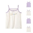 thumbnail image 4 of ZACPNCV Tank Top for Girls Summer Crewneck Tank Top Flower Prints Undershirts Underwear White 10-11 Years, 4 of 4