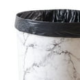 thumbnail image 5 of Mainstays Bathroom Trash Can, 5 Gallon Marble Plastic Garbage Bucket Bin with No Lid, White, 5 of 6