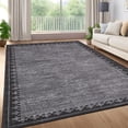 thumbnail image 4 of Garvee 10'x13' Modern Bordered Area Rug Farmhouse Neutral Carpet, Washable Rug Non Slip Soft Rugs for Living Room Bedroom Home Office, Black Gray, 4 of 9