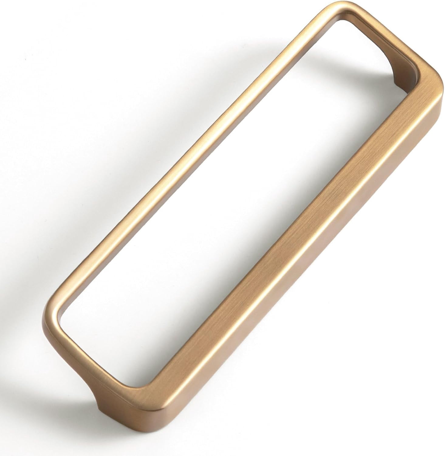 Brushed Gold Cabinet Pulls with Hole Center 5''(128MM),Modern Zinc Alloy Finger Pulls for Drawer,Wardrobe,Cupboard,6 Pack