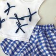 thumbnail image 3 of Gubotare Summer Toddler Girl Clothes Toddler Kids Girl Clothes Floral Letter Graphic Top + Shorts 2PC Girls Summer Short Set 6 9 12 18 24 Months 2T 3T 4T 5T (Blue,6-12 Months), 3 of 3