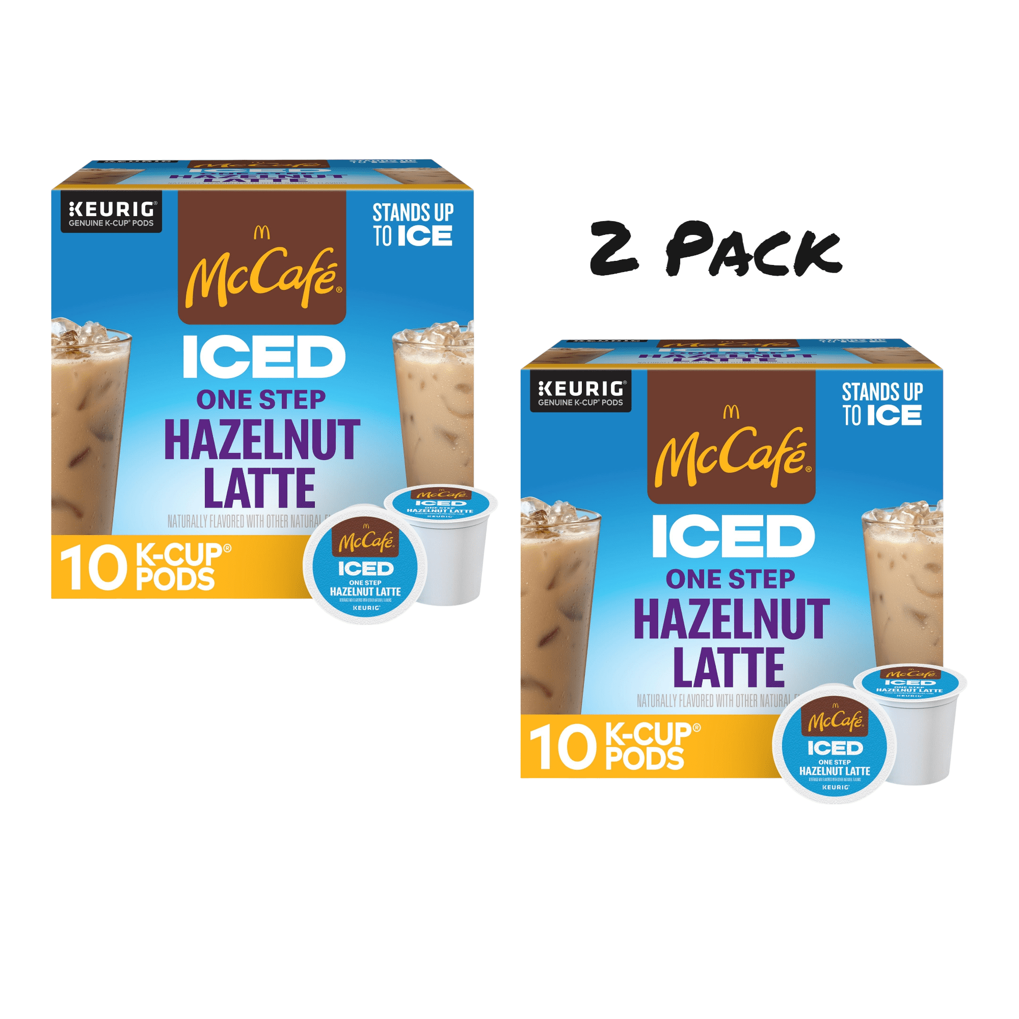 ( 2 Pack ) McCafe, ICED One Step Hazelnut Latte K-Cup Coffee Pods, 10 Count