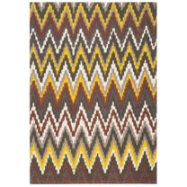 Safavieh Cedar Brook Collection Handmade Cotton Area Rug-Color:Brown/Citron,Shape:Rectangle,Size:8'L x 5'W