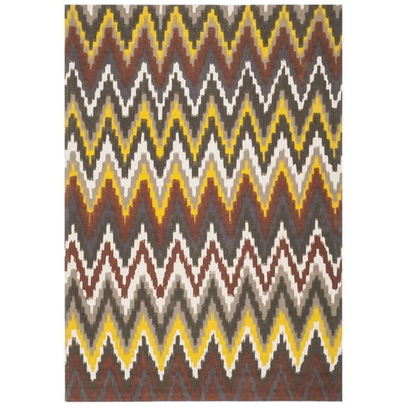 Safavieh Cedar Brook Collection Handmade Cotton Area Rug-Color:Brown/Citron,Shape:Rectangle,Size:8'L x 5'W