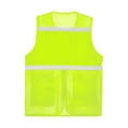 thumbnail image 4 of RUNQHUI Men Women Zipper High Visibility Reflective Safety Vest Construction Work Mesh Fabric Work Clothes Fluorescent Yellow 165, 4 of 7