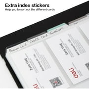 Deli Business Card Book Holder, Business Card Organizer, Name Card Book Holder, Portable Office Business Card Holder, Hold 180 Cards, Black