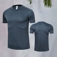 thumbnail image 2 of CPNG Children's Boys Athletic T Shirt Summer Tight Fitting Quick Drying Short Sleeved Sports Training T Shirt Tops(Grey,11-12 Years), 2 of 4