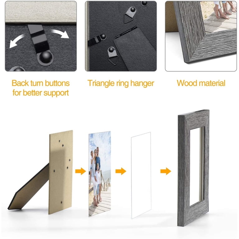 House Day 8x10 Rustic Grey Farmhouse Picture Frame Set of 6 photo 5
