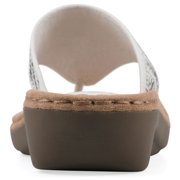 Cliffs by White Mountain Women's Cienna Thong Wedge Sandal - Medium & Wide Width