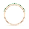 thumbnail image 2 of ANGARA Natural Prong Set Half Eternity Round Emerald Wedding Ring in 14K Rose Gold for Women (Size-1.5mm) | May Birthstone, Birthday, Anniversary, Jewelry Gift for Women | Natural Emerald Ring, 2 of 10