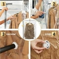 thumbnail image 5 of Bolsas de vacío colgantes para almacenar ropa, 4 paquetes (2 largas de 135 x 70 cm y 2 cortas de 105 x 70 cm), funda de vacío para trajes, abrigos, chaquetas, organizador de armario, 5 of 5