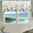 thumbnail image 3 of Daisy Floral Valances for Windows Spring Flowers Leaf Rod Pocket Curtain Valance Window Treatment Short Curtains for Kitchen Living Room, 60"x14", 3 of 9