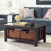 Espresso Colored Coffee Tables 40 Traditional Wood Storage Coffee Table With Totes Espresso